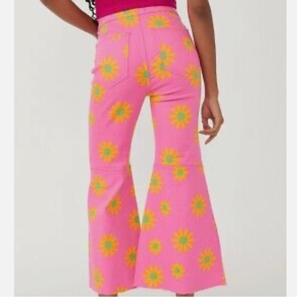 NWT Free People Youthquake Printed Floral Crop Jeans In Lipstick Combo - Picture 2 of 4